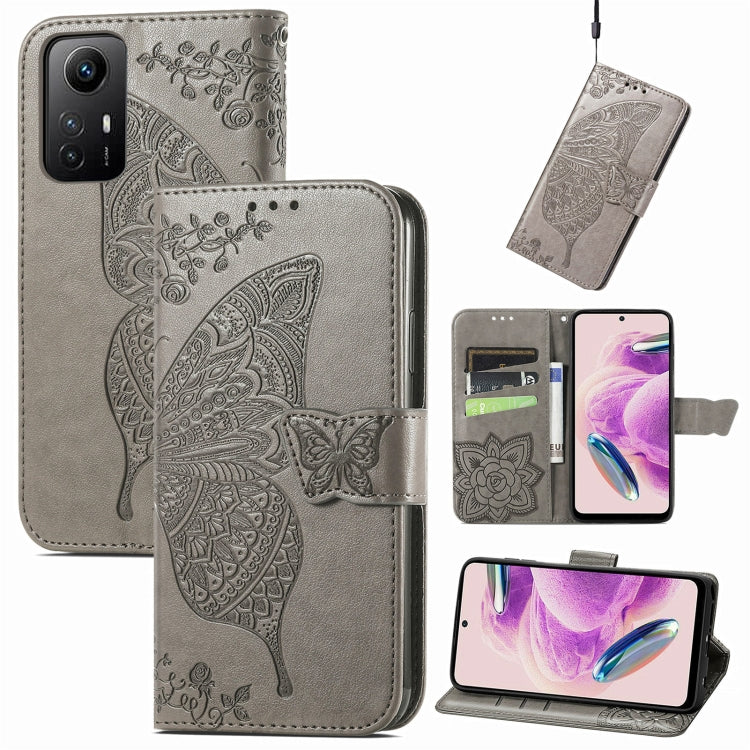 Butterfly Love Flower Embossed Leather Phone Case