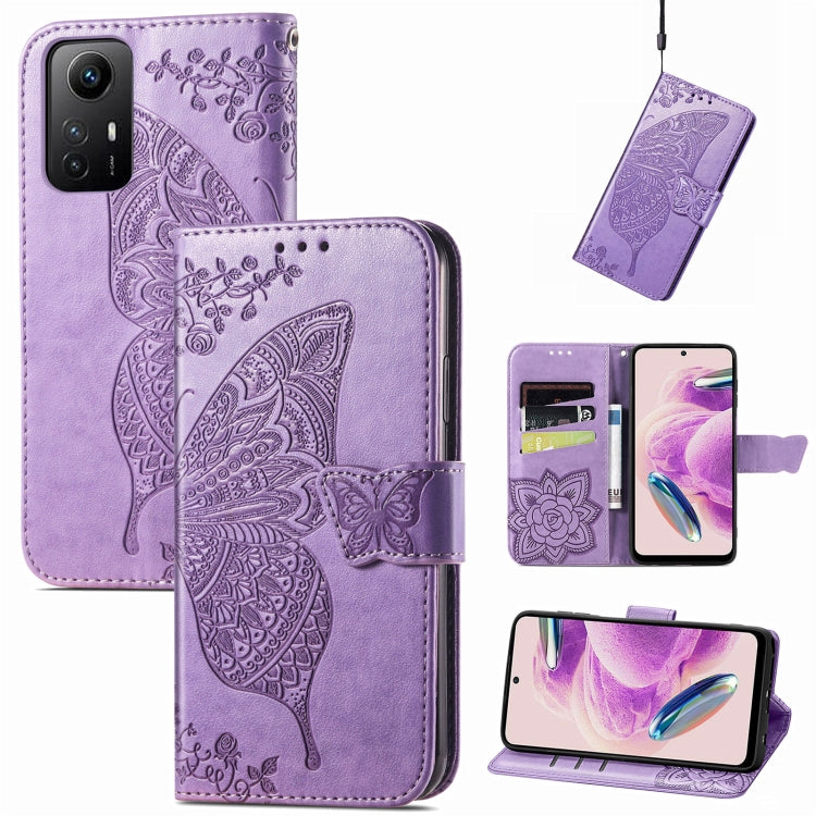 Butterfly Love Flower Embossed Leather Phone Case