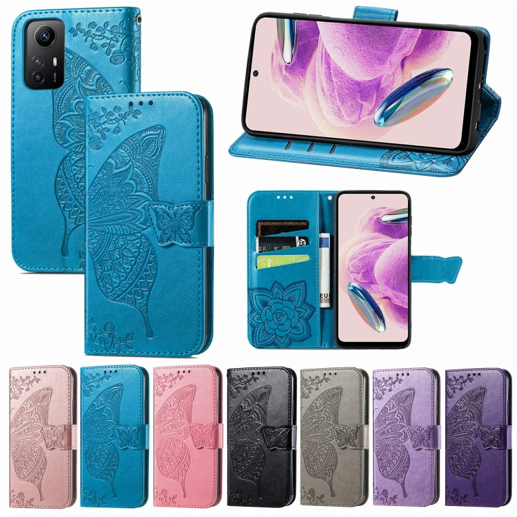 Butterfly Love Flower Embossed Leather Phone Case