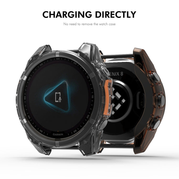 ENKAY Hat-Prince Transparent TPU Frame Drop Protection Case, For Garmin Fenix 8 AMOLED / MIP 51mm, For Garmin Fenix 8 AMOLED / MIP 47mm
