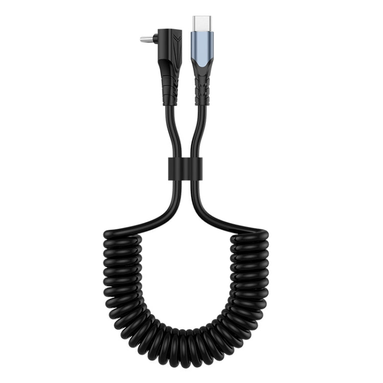ENKAY 3A Elbow Expansion Spring Coiled Fast Chrging Data Cable, Length: 1.5m, Type-C to Type-C, Type-C to 8 Pin, Type-C to Type-C / 8 Pin