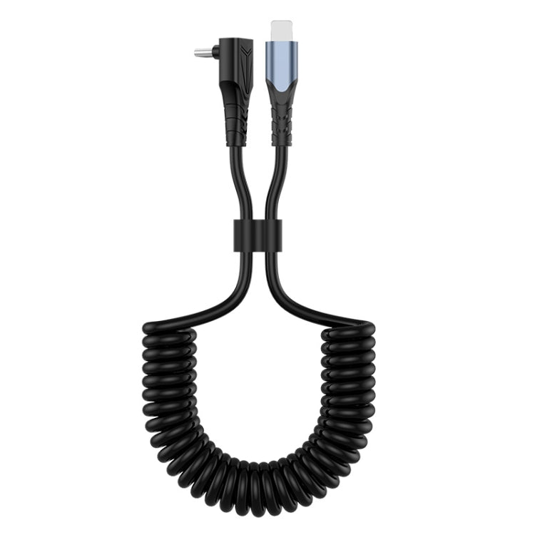 ENKAY 3A Elbow Expansion Spring Coiled Fast Chrging Data Cable, Length: 1.5m, Type-C to Type-C, Type-C to 8 Pin, Type-C to Type-C / 8 Pin