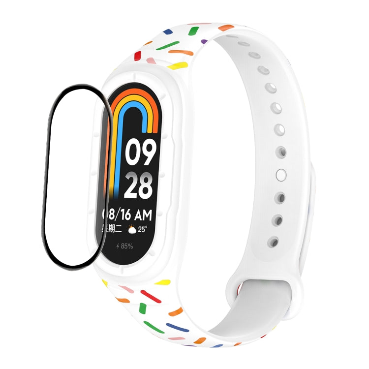 ENKAY Hat-Prince Full Coverage Screen Protector + Adjsutable Silicone Sport Loop Strap Watchband, For Xiaomi Mi Band 8