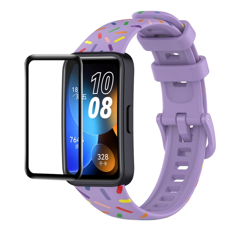 ENKAY Hat-Prince Full Coverage Screen Protector + Adjsutable Silicone Sport Loop Strap Watchband, For Huawei Band 8 / 9