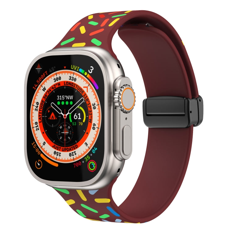 Rainbow Dots Silicone Magnetic Black Buckle Watch Band, For Apple Watch 2 38mm, For Apple Watch 42mm