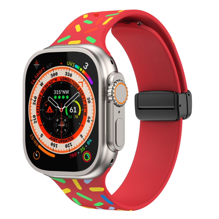 Rainbow Dots Silicone Magnetic Black Buckle Watch Band, For Apple Watch 2 38mm, For Apple Watch 42mm