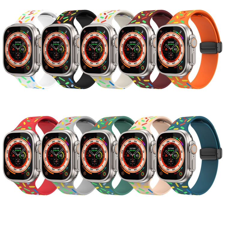 Rainbow Dots Silicone Magnetic Black Buckle Watch Band, For Apple Watch 38mm