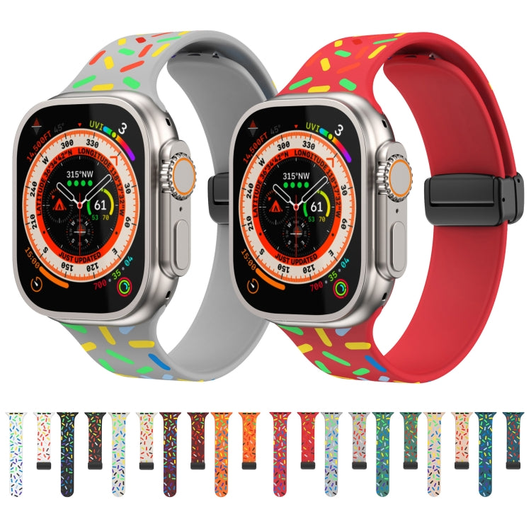 Rainbow Dots Silicone Magnetic Black Buckle Watch Band, For Apple Watch 2 38mm, For Apple Watch 42mm