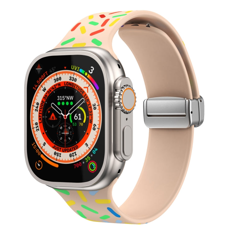 Rainbow Dots Silicone Magnetic Buckle Watch Band, For Apple Watch SE 2022 44mm, For Apple Watch 7 41mm