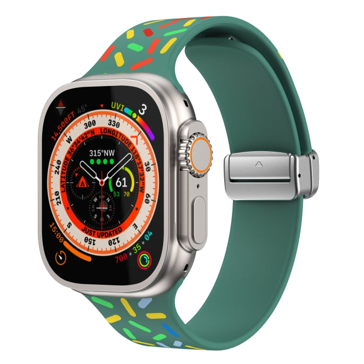 Rainbow Dots Silicone Magnetic Buckle Watch Band, For Apple Watch SE 2022 44mm, For Apple Watch 7 41mm