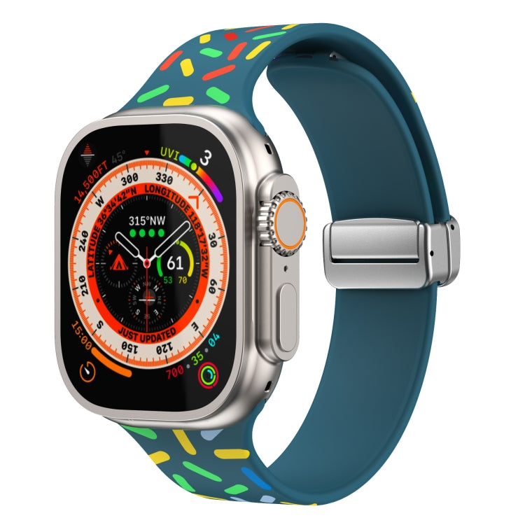 Rainbow Dots Silicone Magnetic Buckle Watch Band, For Apple Watch SE 2022 44mm, For Apple Watch 7 41mm