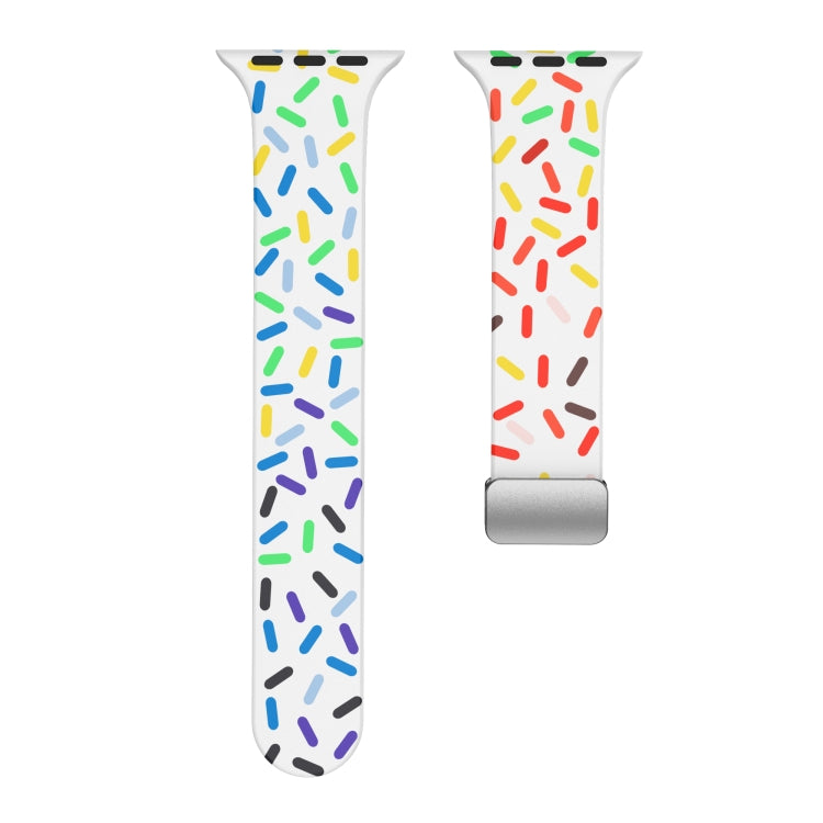 Rainbow Dots Silicone Magnetic Buckle Watch Band, For Apple Watch 7 45mm, For Apple Watch SE 40mm