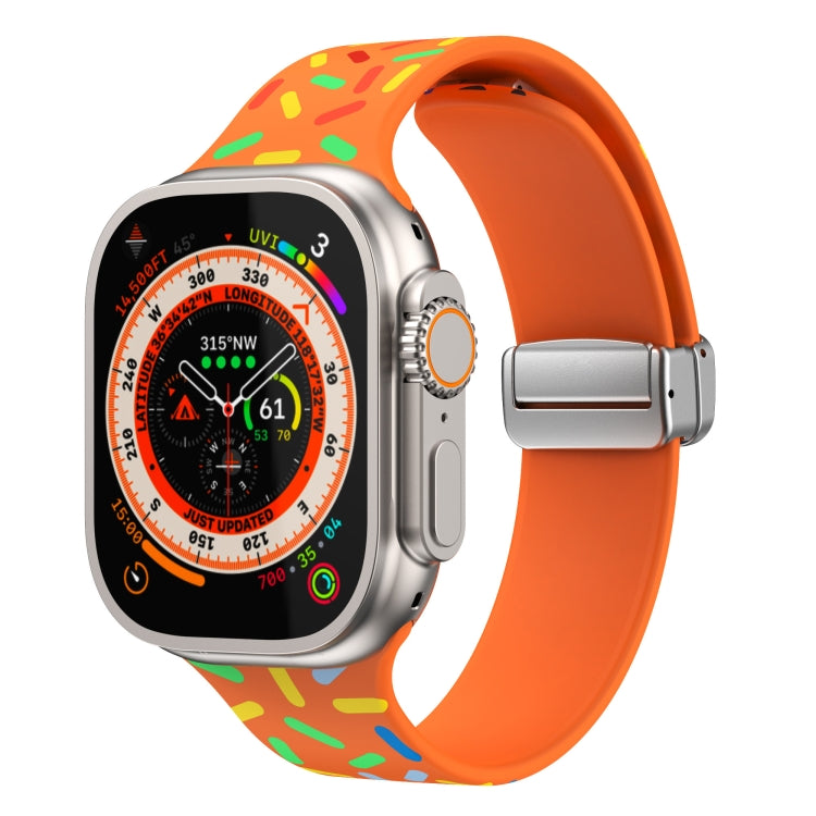Rainbow Dots Silicone Magnetic Buckle Watch Band, For Apple Watch 7 45mm, For Apple Watch SE 40mm