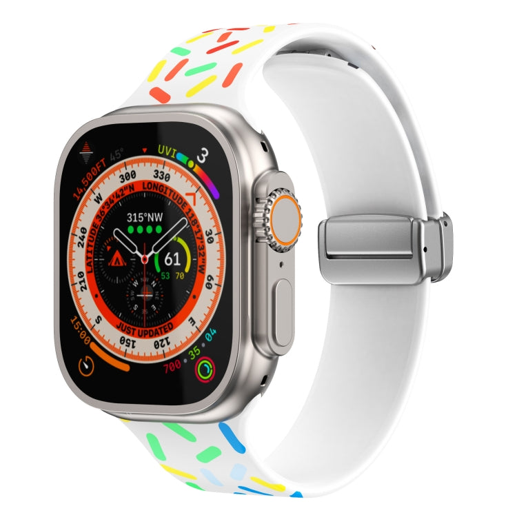 Rainbow Dots Silicone Magnetic Buckle Watch Band, For Apple Watch 6 44mm, For Apple Watch 5 44mm