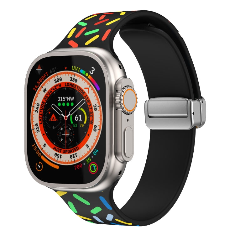 Rainbow Dots Silicone Magnetic Buckle Watch Band, For Apple Watch 5 40mm, For Apple Watch 4 44mm