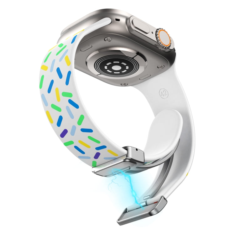 Rainbow Dots Silicone Magnetic Buckle Watch Band, For Apple Watch 3 42mm, For Apple Watch 2 42mm
