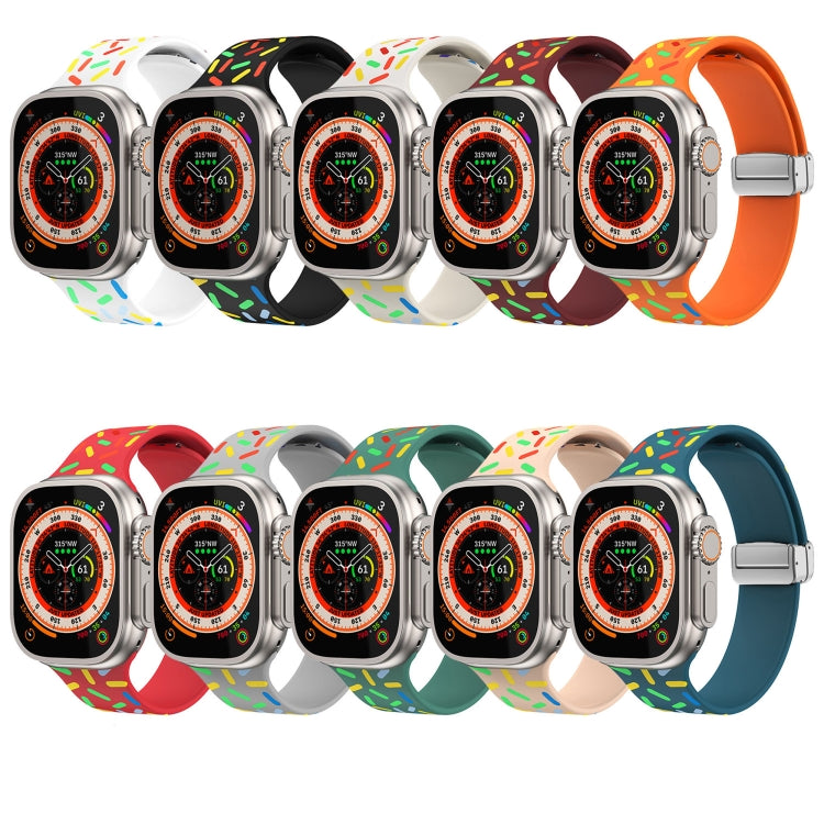 Rainbow Dots Silicone Magnetic Buckle Watch Band, For Apple Watch 7 45mm, For Apple Watch SE 40mm