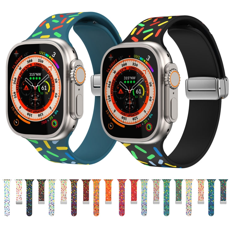 Rainbow Dots Silicone Magnetic Buckle Watch Band, For Apple Watch 5 40mm, For Apple Watch 4 44mm