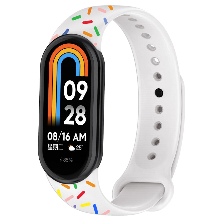 Sports Rainbow Dots Silicone Buckle Watch Band, For Xiaomi Band 8