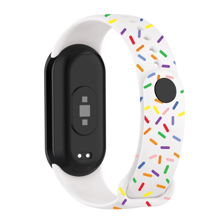Sports Rainbow Dots Silicone Buckle Watch Band, For Xiaomi Band 8