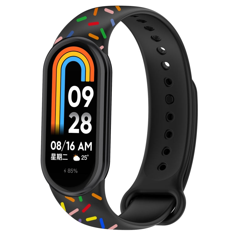 Sports Rainbow Dots Silicone Buckle Watch Band, For Xiaomi Band 8
