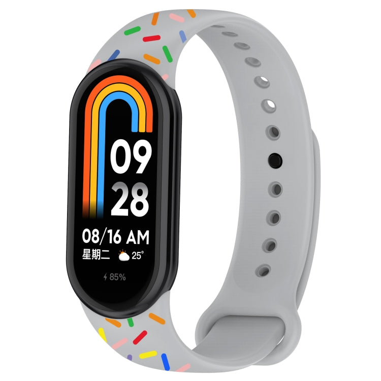 Sports Rainbow Dots Silicone Buckle Watch Band, For Xiaomi Band 8