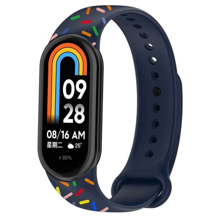 Sports Rainbow Dots Silicone Buckle Watch Band, For Xiaomi Band 8