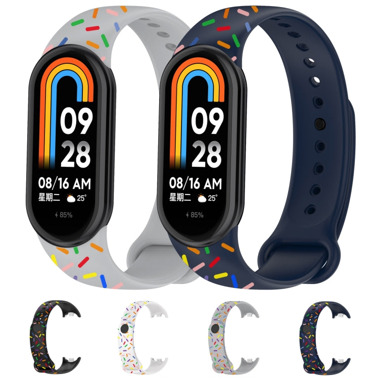 Sports Rainbow Dots Silicone Buckle Watch Band, For Xiaomi Band 8
