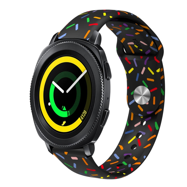 Sports Rainbow Dots Silicone Buckle Watch Band, For Samsung Galaxy Watch 5 Pro, For Samsung Galaxy Gear Sport, For Samsung Galaxy Watch Active 2 40mm / 44mm, For Samsung Galaxy Watch 3 41mm