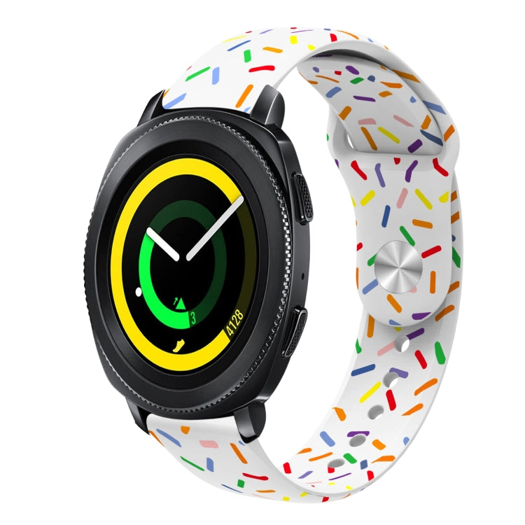 Sports Rainbow Dots Silicone Buckle Watch Band, For Samsung Galaxy Watch 5 Pro, For Samsung Galaxy Gear Sport, For Samsung Galaxy Watch Active 2 40mm / 44mm, For Samsung Galaxy Watch 3 41mm