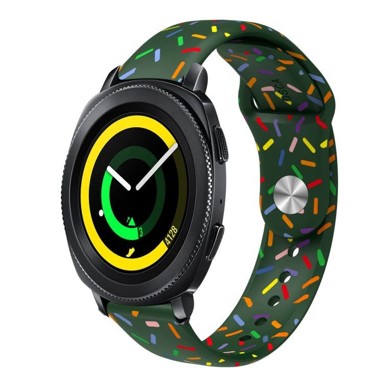 Sports Rainbow Dots Silicone Buckle Watch Band, For Samsung Galaxy Watch 5 Pro, For Samsung Galaxy Gear Sport, For Samsung Galaxy Watch Active 2 40mm / 44mm, For Samsung Galaxy Watch 3 41mm