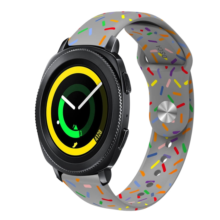 Sports Rainbow Dots Silicone Buckle Watch Band, For Samsung Galaxy Watch 5 Pro, For Samsung Galaxy Gear Sport, For Samsung Galaxy Watch Active 2 40mm / 44mm, For Samsung Galaxy Watch 3 41mm