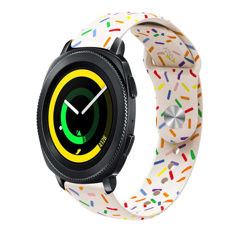Sports Rainbow Dots Silicone Buckle Watch Band, For Samsung Galaxy Watch 5 Pro, For Samsung Galaxy Gear Sport, For Samsung Galaxy Watch Active 2 40mm / 44mm, For Samsung Galaxy Watch 3 41mm