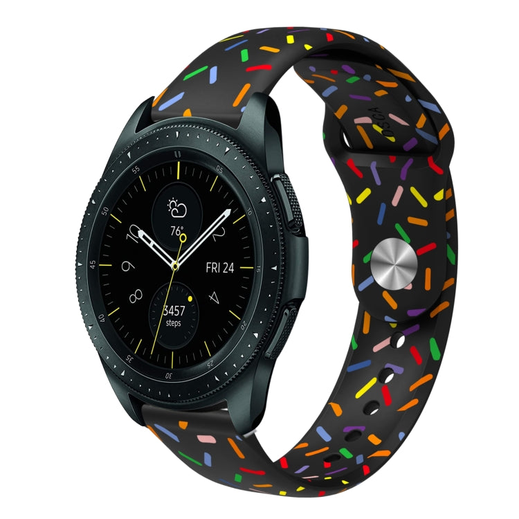 Sports Rainbow Dots Silicone Buckle Watch Band, For Samsung Galaxy Watch 5 Pro, For Samsung Galaxy Gear Sport, For Samsung Galaxy Watch Active 2 40mm / 44mm, For Samsung Galaxy Watch 3 41mm