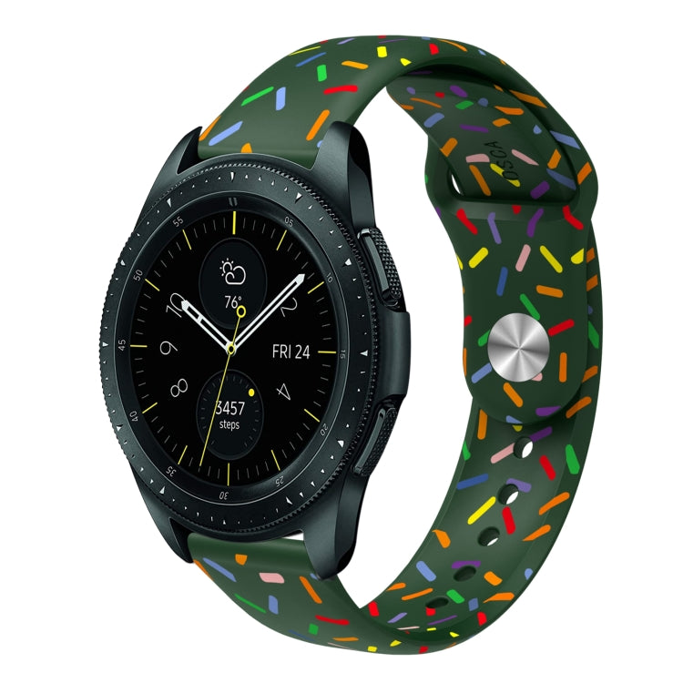 Sports Rainbow Dots Silicone Buckle Watch Band, For Samsung Galaxy Watch 5 Pro, For Samsung Galaxy Gear Sport, For Samsung Galaxy Watch Active 2 40mm / 44mm, For Samsung Galaxy Watch 3 41mm