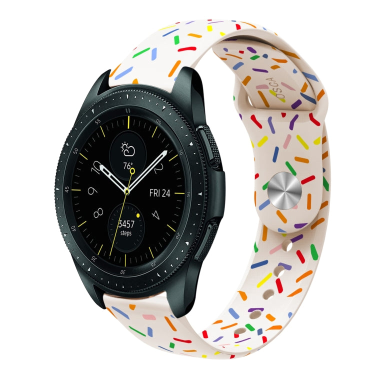 Sports Rainbow Dots Silicone Buckle Watch Band, For Samsung Galaxy Watch 5 Pro, For Samsung Galaxy Gear Sport, For Samsung Galaxy Watch Active 2 40mm / 44mm, For Samsung Galaxy Watch 3 41mm