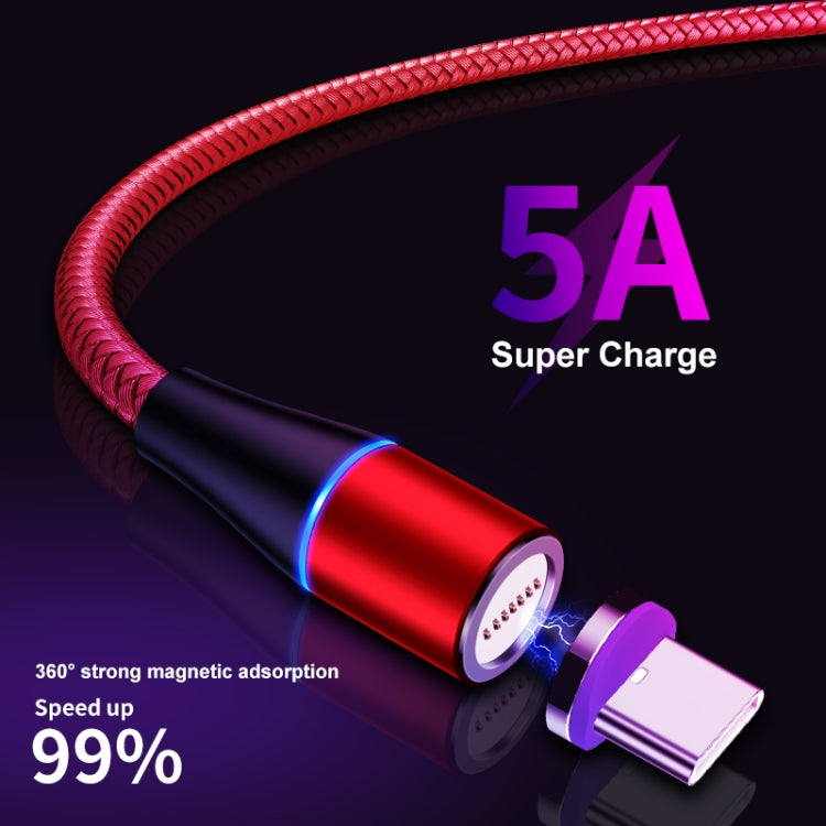 ENKAY 2 in 1 5A USB to Type-C + 8 Pin Magnetic Fast Charging Data Cable with LED Light, Length: 1m, 1m 5A USB to Type-C + 8 Pin