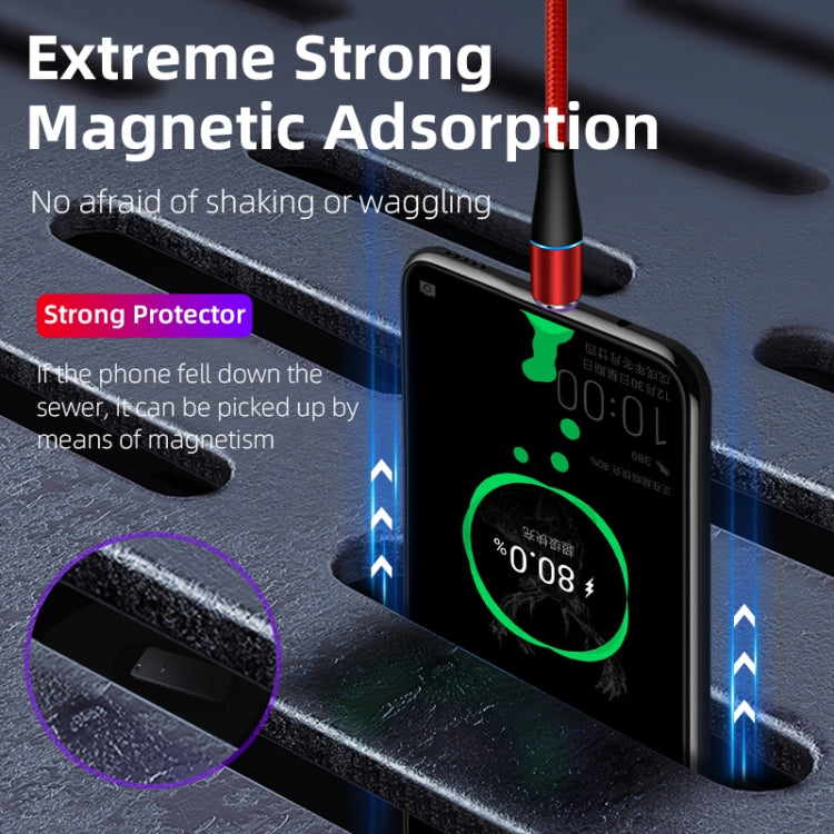 ENKAY 2 in 1 5A USB to Type-C + 8 Pin Magnetic Fast Charging Data Cable with LED Light, Length: 1m, 1m 5A USB to Type-C + 8 Pin