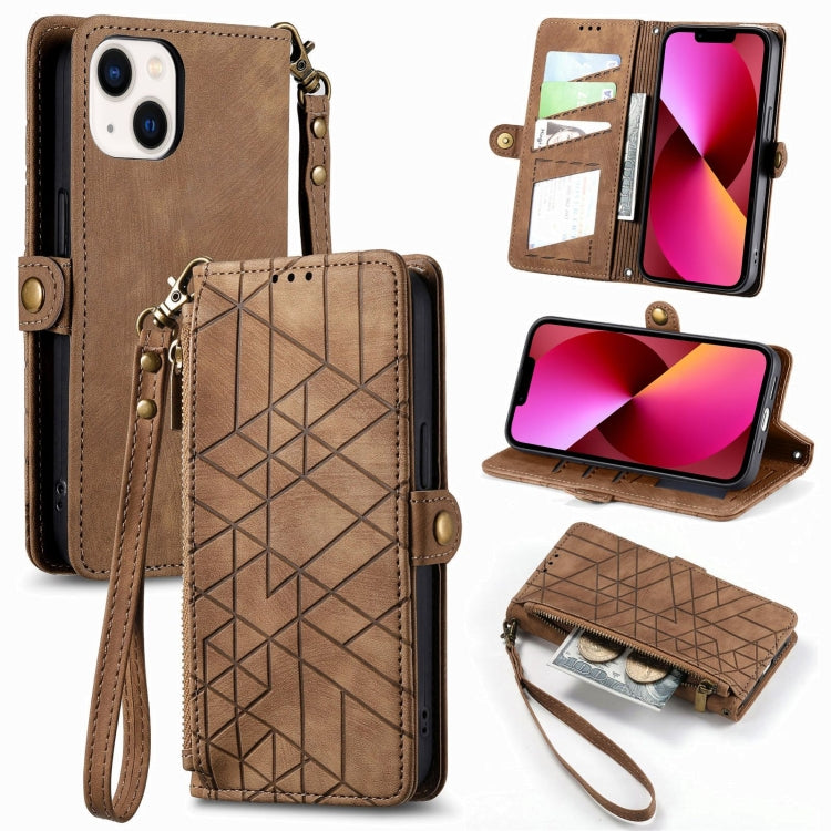 Geometric Zipper Wallet Side Buckle Leather Phone Case, For iPhone 11 Pro, For iPhone XR, For iPhone XS Max, For iPhone 7 Plus / 8 Plus