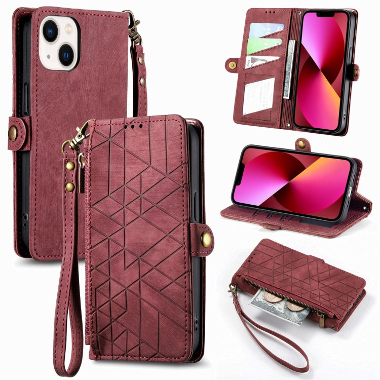 Geometric Zipper Wallet Side Buckle Leather Phone Case, For iPhone 11 Pro, For iPhone XR, For iPhone XS Max, For iPhone 7 Plus / 8 Plus