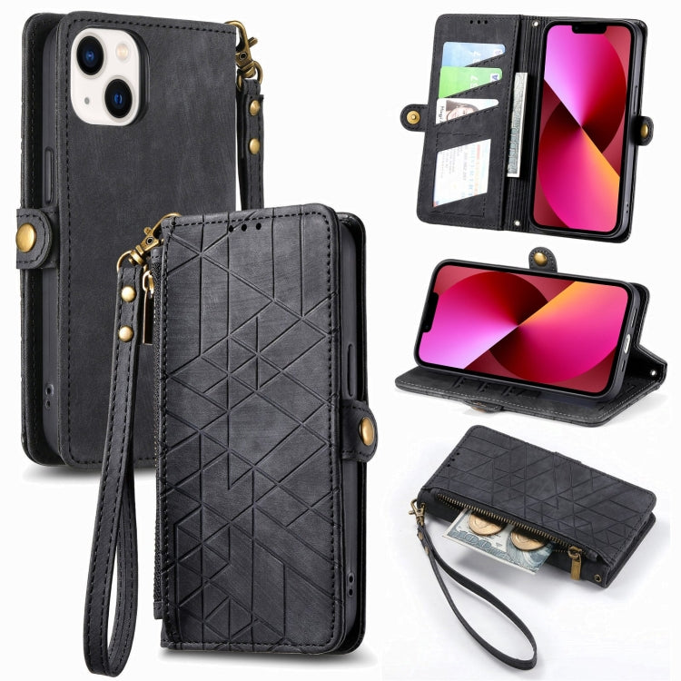 Geometric Zipper Wallet Side Buckle Leather Phone Case, For iPhone 11 Pro, For iPhone XR, For iPhone XS Max, For iPhone 7 Plus / 8 Plus