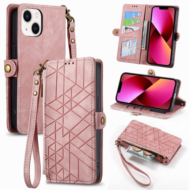 Geometric Zipper Wallet Side Buckle Leather Phone Case, For iPhone 11 Pro, For iPhone XR, For iPhone XS Max, For iPhone 7 Plus / 8 Plus