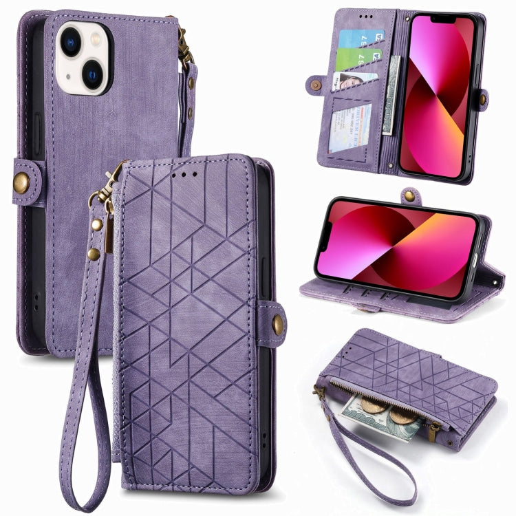 Geometric Zipper Wallet Side Buckle Leather Phone Case, For iPhone 11 Pro, For iPhone XR, For iPhone XS Max, For iPhone 7 Plus / 8 Plus