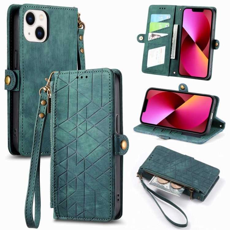 Geometric Zipper Wallet Side Buckle Leather Phone Case, For iPhone 11 Pro, For iPhone XR, For iPhone XS Max, For iPhone 7 Plus / 8 Plus