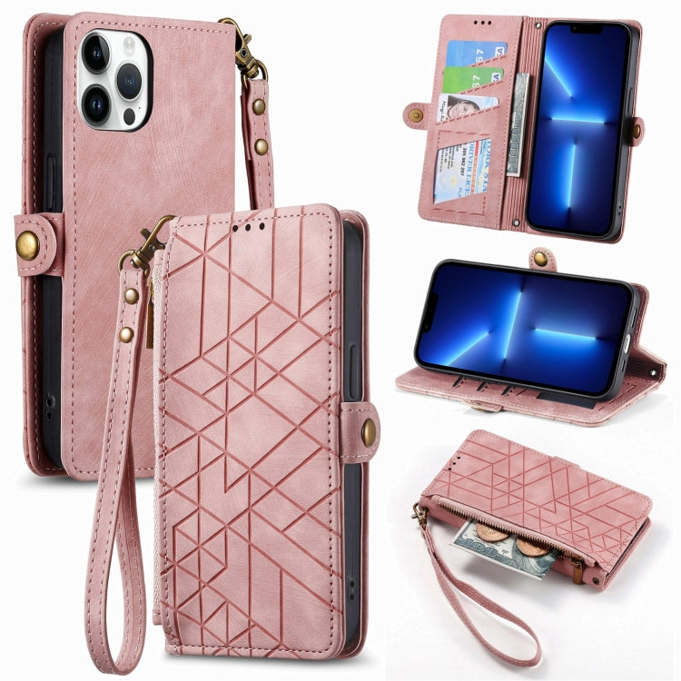 Geometric Zipper Wallet Side Buckle Leather Phone Case, For iPhone 12 Pro Max, For iPhone 12 / 12 Pro, For iPhone 11 Pro Max, For iPhone 11
