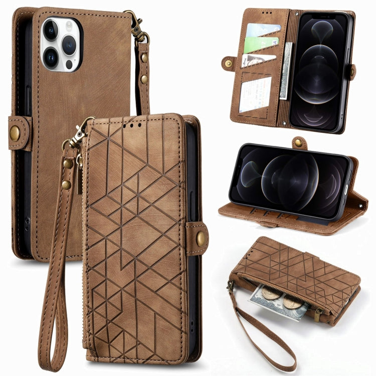 Geometric Zipper Wallet Side Buckle Leather Phone Case, For iPhone 11 Pro, For iPhone XR, For iPhone XS Max, For iPhone 7 Plus / 8 Plus