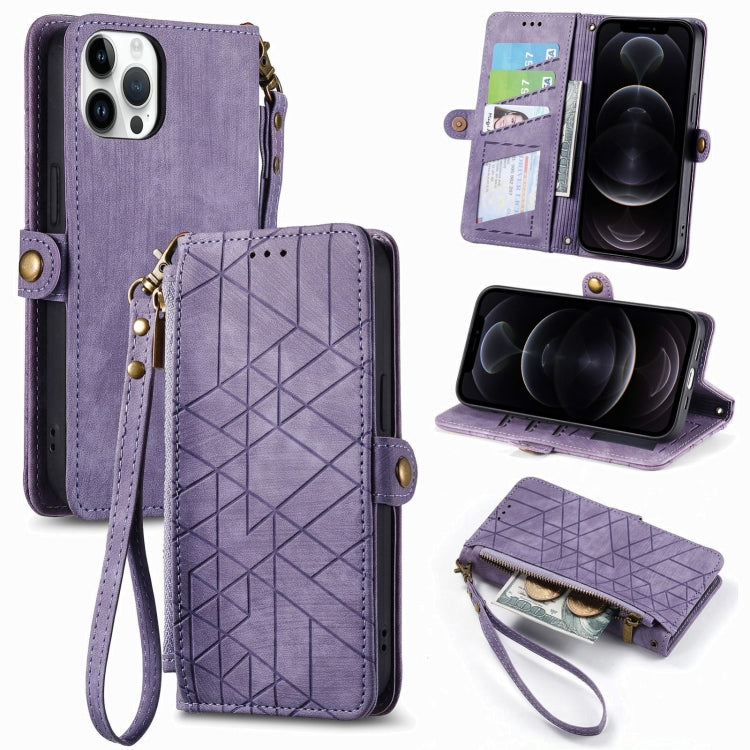 Geometric Zipper Wallet Side Buckle Leather Phone Case, For iPhone 11 Pro, For iPhone XR, For iPhone XS Max, For iPhone 7 Plus / 8 Plus