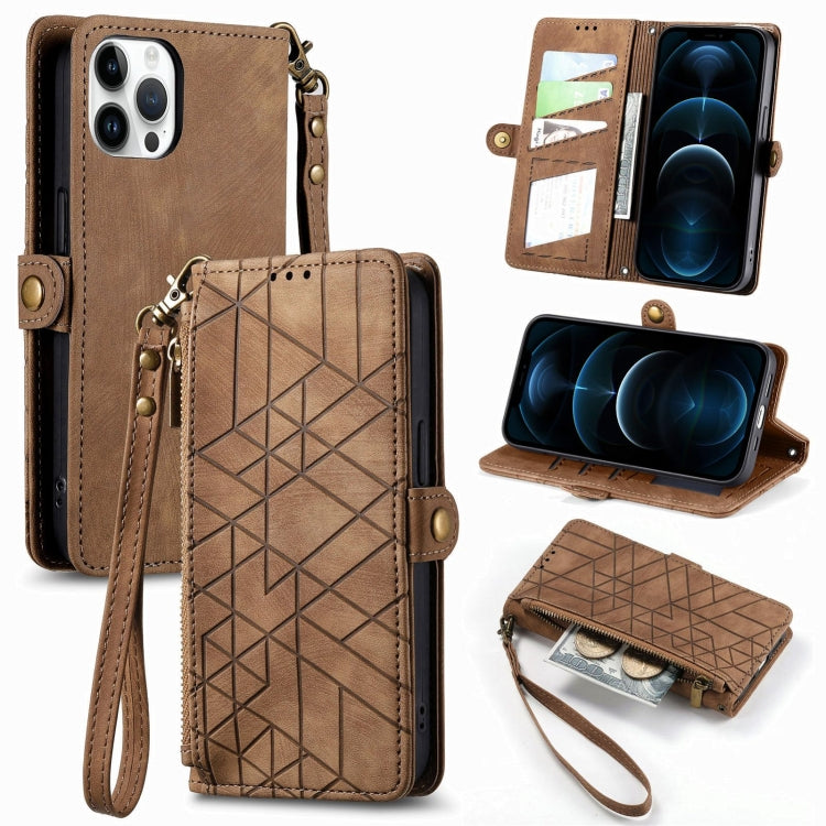 Geometric Zipper Wallet Side Buckle Leather Phone Case, For iPhone 11 Pro, For iPhone XR, For iPhone XS Max, For iPhone 7 Plus / 8 Plus