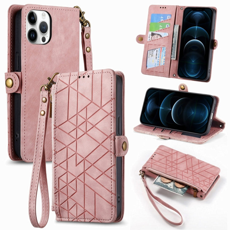 Geometric Zipper Wallet Side Buckle Leather Phone Case, For iPhone 11 Pro, For iPhone XR, For iPhone XS Max, For iPhone 7 Plus / 8 Plus