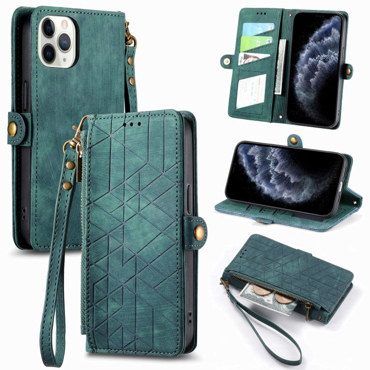 Geometric Zipper Wallet Side Buckle Leather Phone Case, For iPhone 7 / 8 / SE 2022, For iPhone X / XS, For iPhone 6 Plus / 6s Plus, For iPhone 6 / 6s
